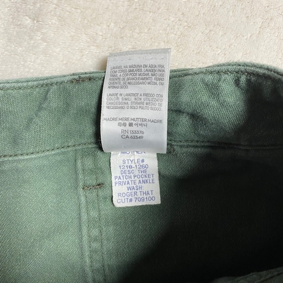 Mother Womens The Patch Pocket Private Ankle Pants Size 27 Roger That Green - Picture 13 of 14